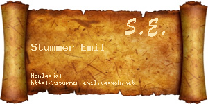 Stummer Emil névjegykártya